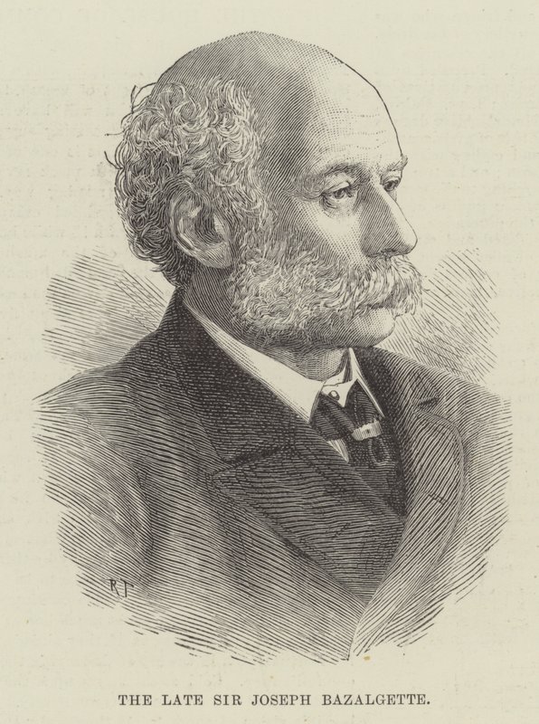 Den bortgångne Sir Joseph Bazalgette (gravyr) av English School