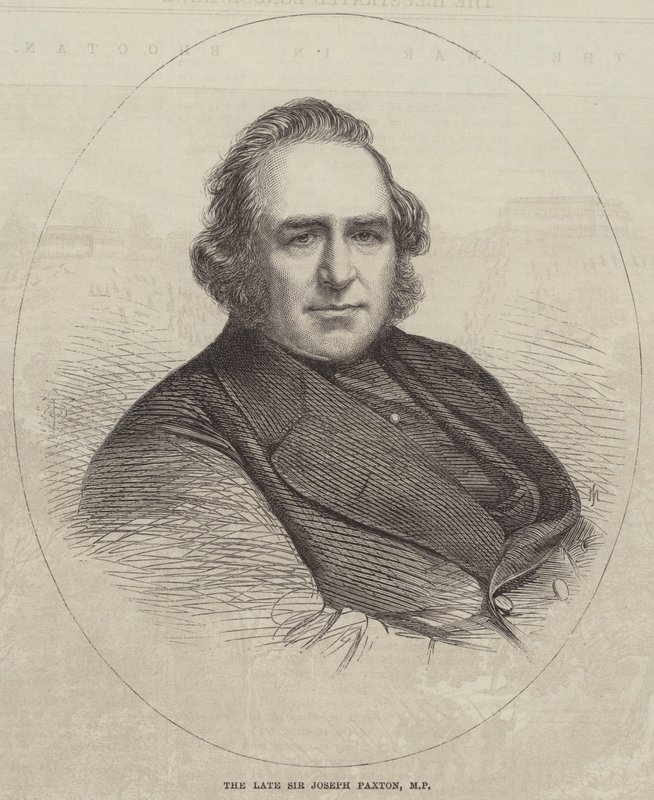 Den framlidne Sir Joseph Paxton, MP (gravyr) av English School