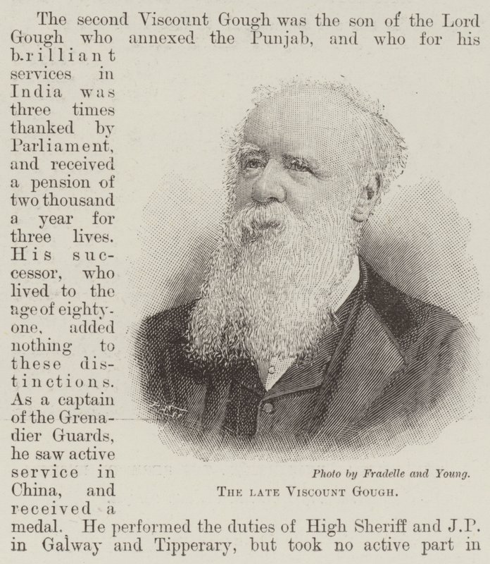 Den framlidne Viscount Gough (gravyr) av English School