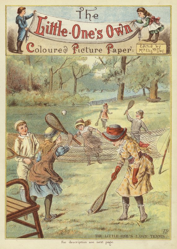 De smås grästennis (chromolitho) av English School