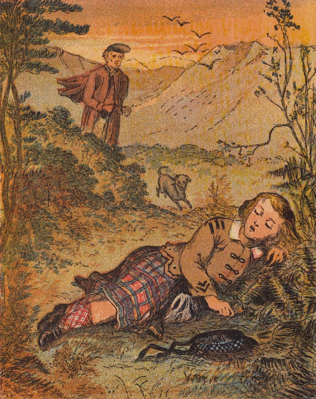 Det försvunna barnet (färglitografi) av English School