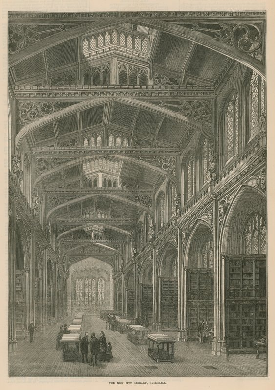 Det nya stadsbiblioteket, Guildhall, London av English School