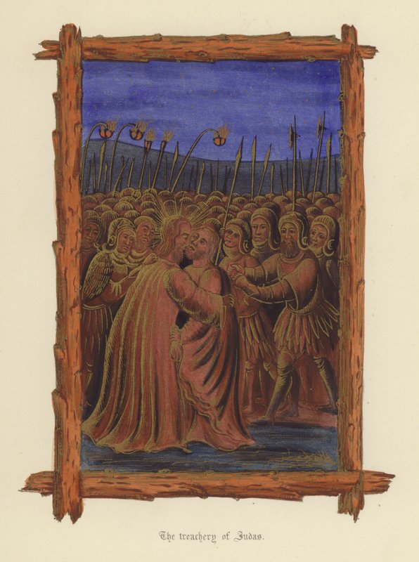 Judas förräderi (färg litho) av English School
