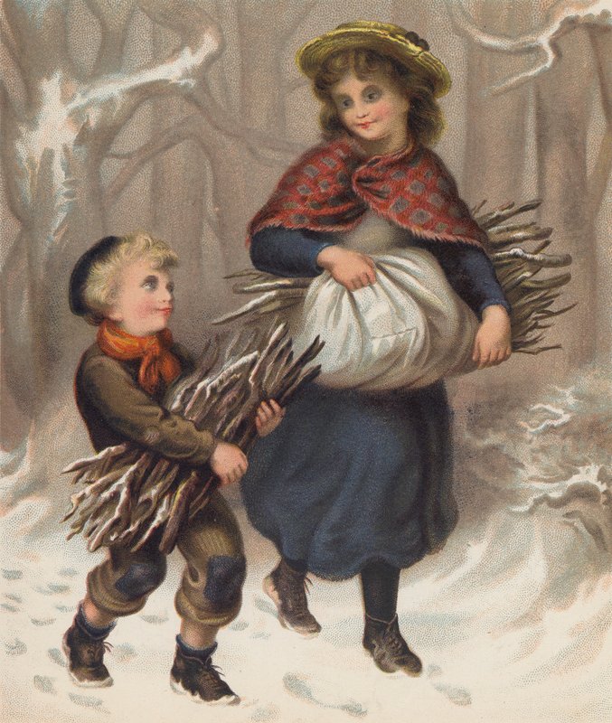 Skogvaktarens barn (chromolitho) av English School