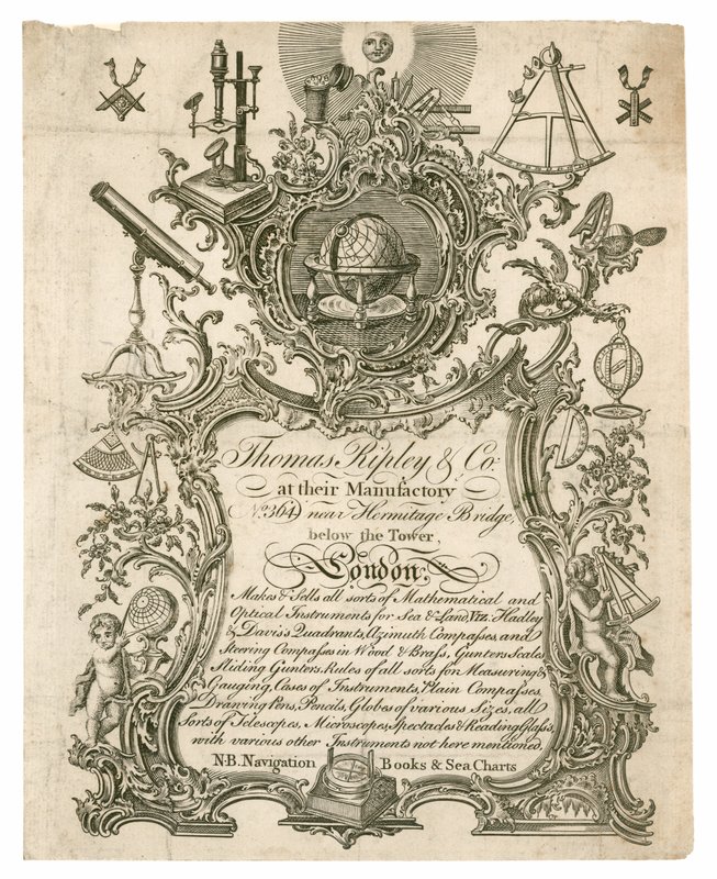 Thomas Ripley & Co, handelskort av English School