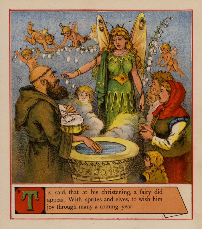 Tom Thumb (färg litho) av English School