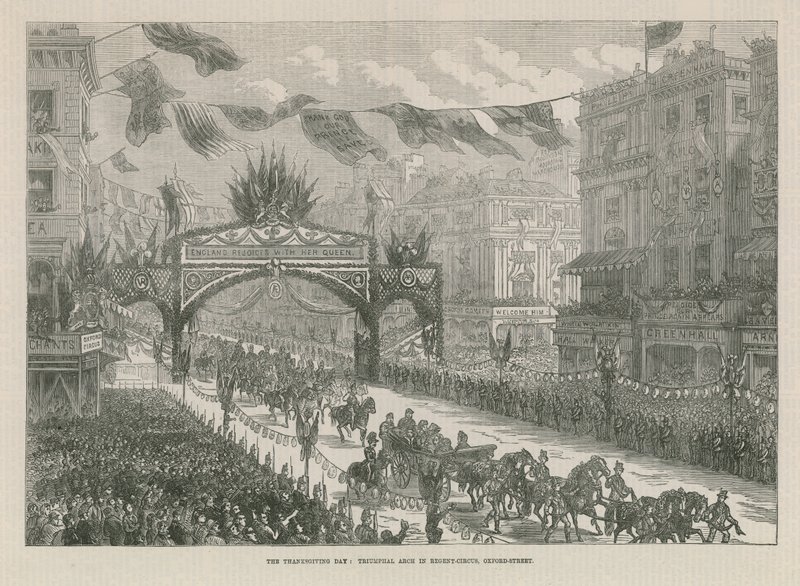 Triumfbåge i Regent Circus av English School