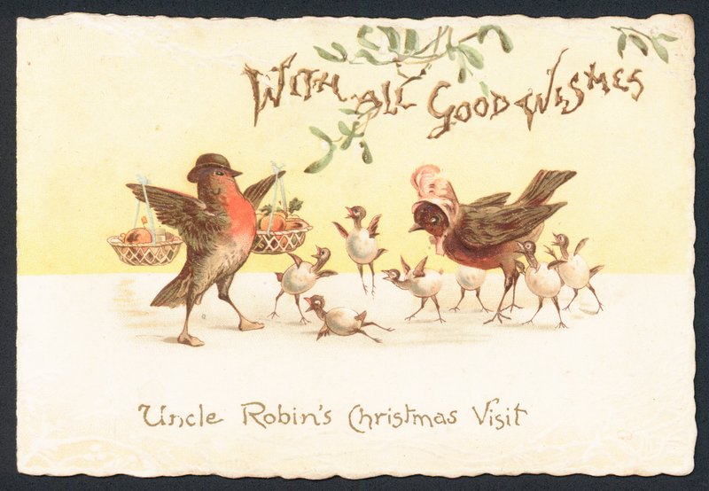 Farbror Robins julbesök, julkort av English School
