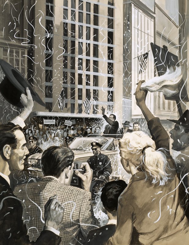 Oidentifierad ticker tape-parad i Amerika av English School