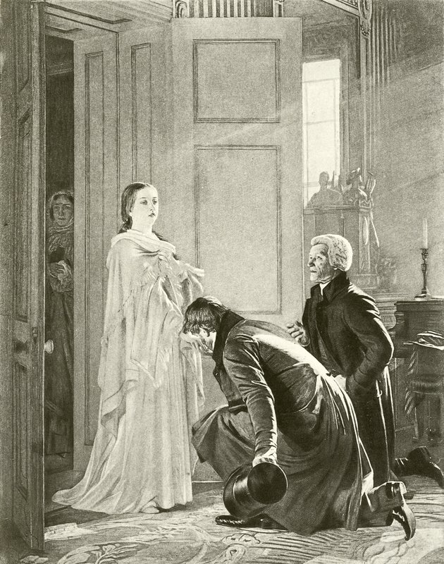 Victoria hälsade som drottning (gravyr) av English School