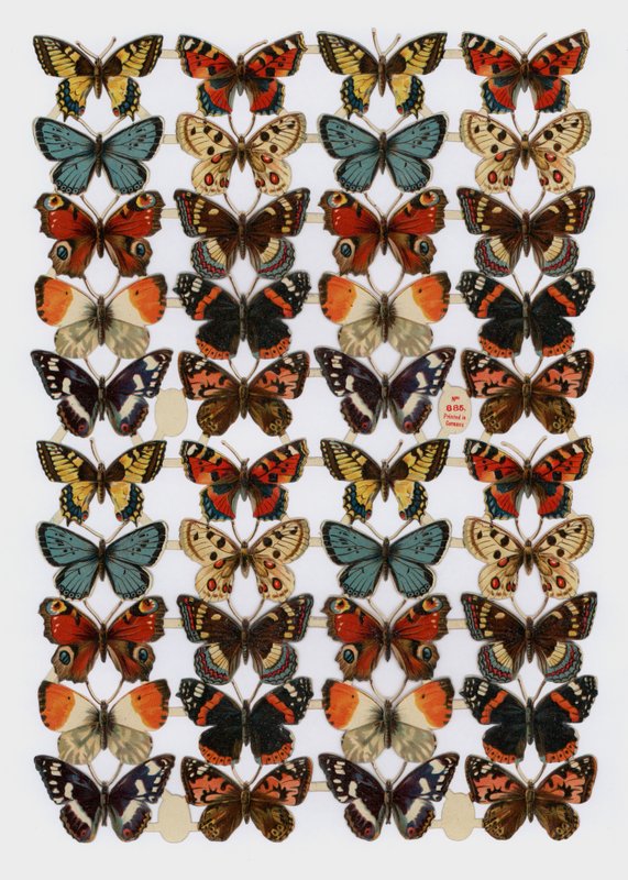 Viktorianska rester (chromolitho) av English School