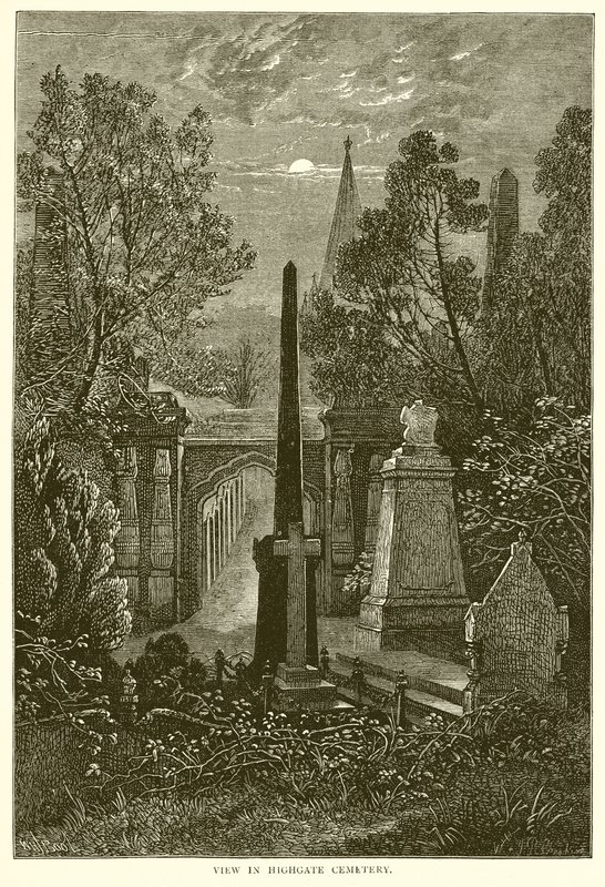 Utsikt på Highgate Cemetery av English School