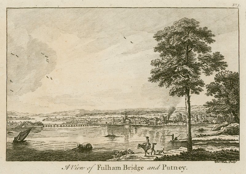 Utsikt över Fulham Bridge vid Putney av English School