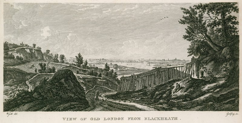 Utsikt över gamla London från Blackheath av English School