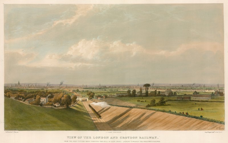 Utsikt över London och Croydon Railway av English School