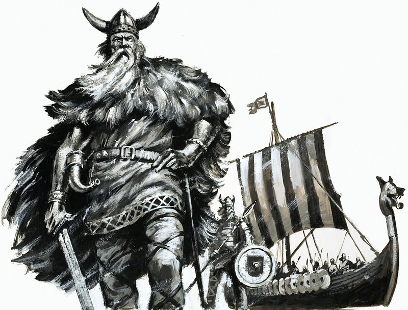 Vikinga och långskepp av English School
