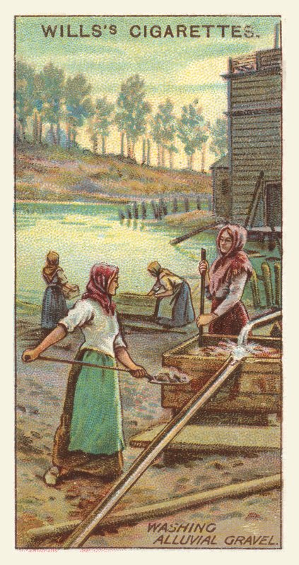 Tvättning av alluvialt grus (chromolitho) av English School