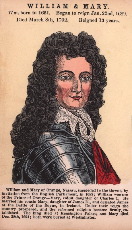 William och Mary (färgad gravyr) av English School