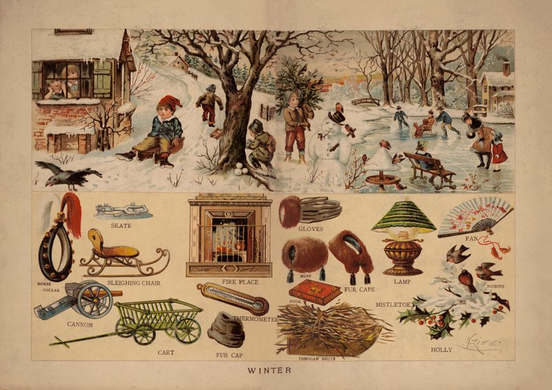 Vinter (färglitografi) av English School