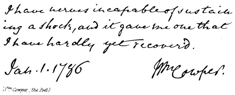 Wm Cowper, (poeten) av English School