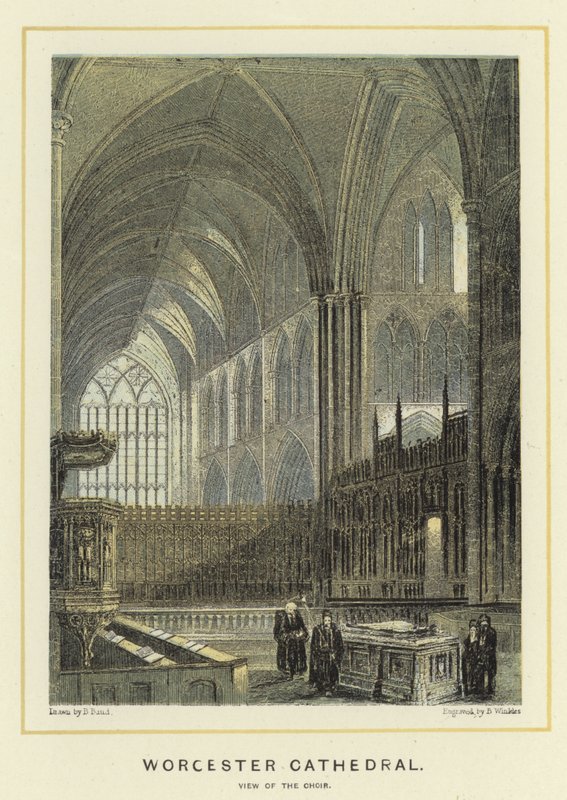 Worcester Cathedral, utsikt över kören av English School