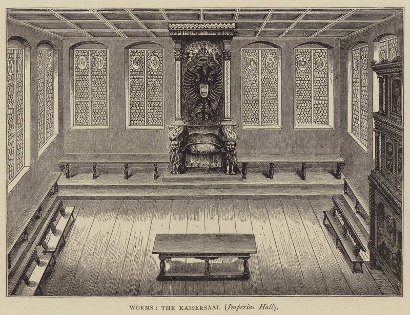 Worms, Kaisersaal, Imperial Hall (gravyr) av English School