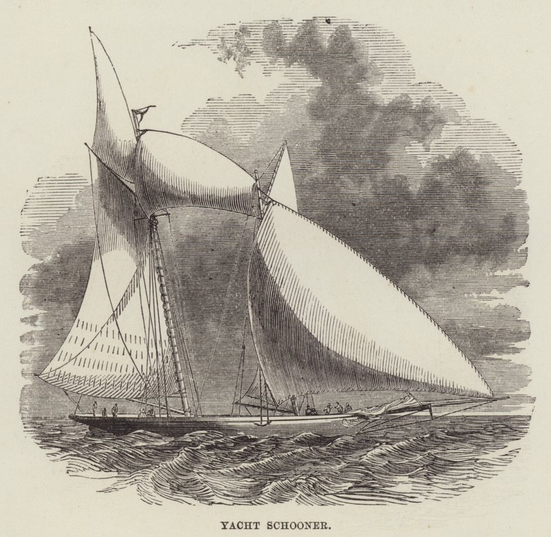 Yachtskonare (gravyr) av English School