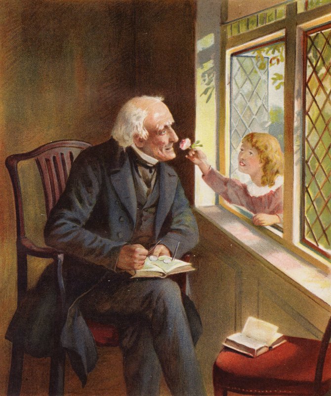 Ungdom och ålder (färg litho) av English School