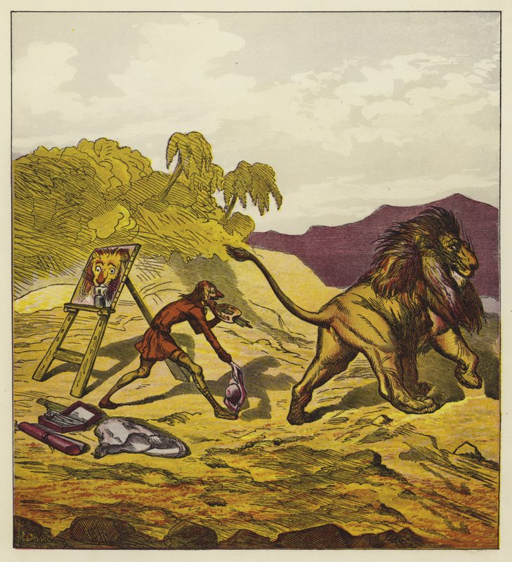 Lejonet som lämnar John Bold av Ernest Henry Griset