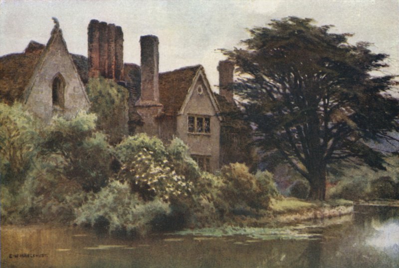 Brinsop Manor (färg litho) av Ernest William Haslehust