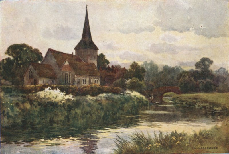 Fordwich (färg litho) av Ernest William Haslehust