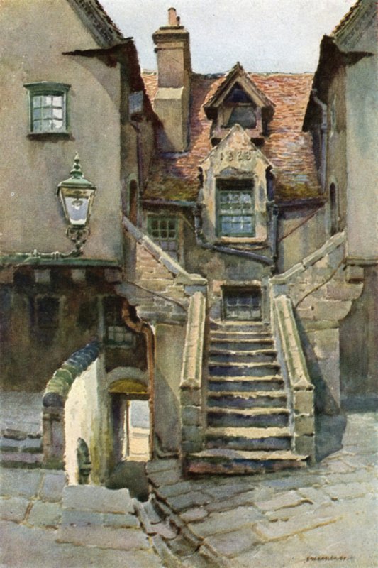 I White Horse Close (färg litho) av Ernest William Haslehust