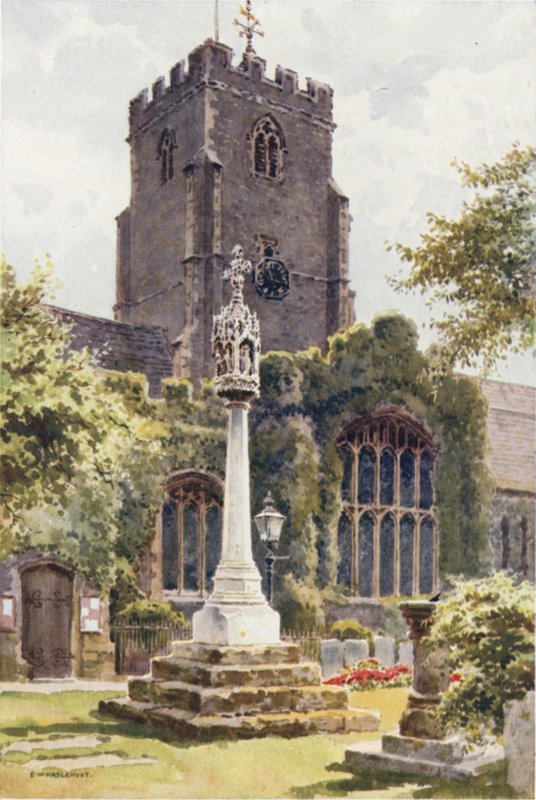 Församlingskyrka, Folkestone (färg litho) av Ernest William Haslehust