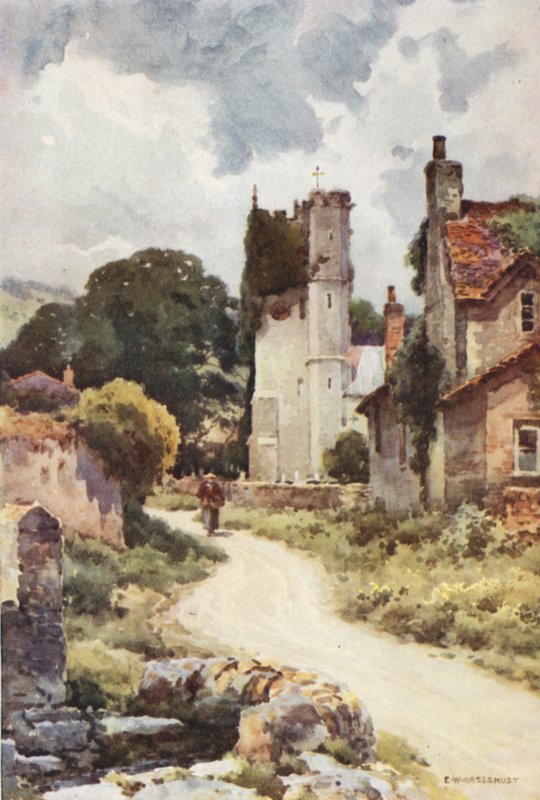 Portisham (färg litho) av Ernest William Haslehust