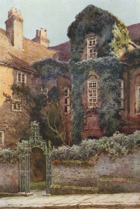 Restoration House, Rochester (färg litho) av Ernest William Haslehust