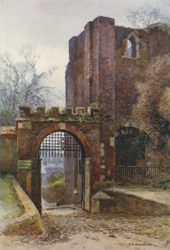 Rougemont Castle (färg litho) av Ernest William Haslehust