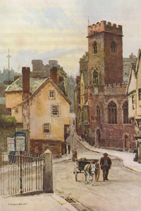 St. Mary Steps (färg litho) av Ernest William Haslehust