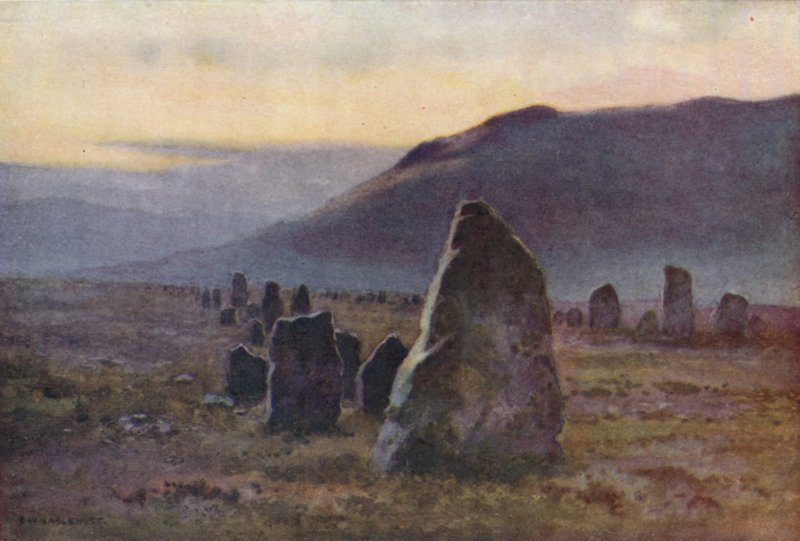 Stone Avenue, nära Merrivale (färg litho) av Ernest William Haslehust