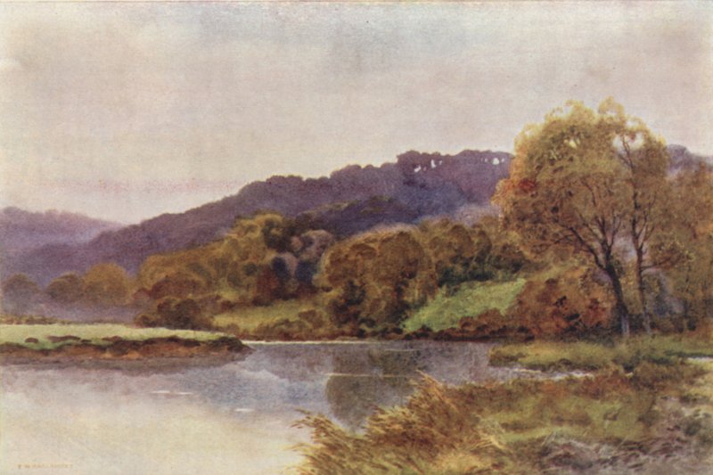 Streatley Hills (färg litho) av Ernest William Haslehust