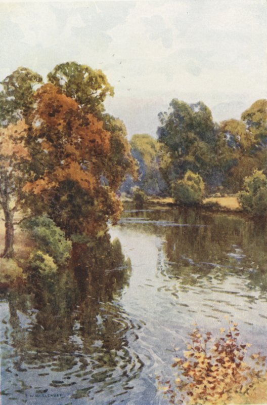 The Dee at Eaton (färg litho) av Ernest William Haslehust
