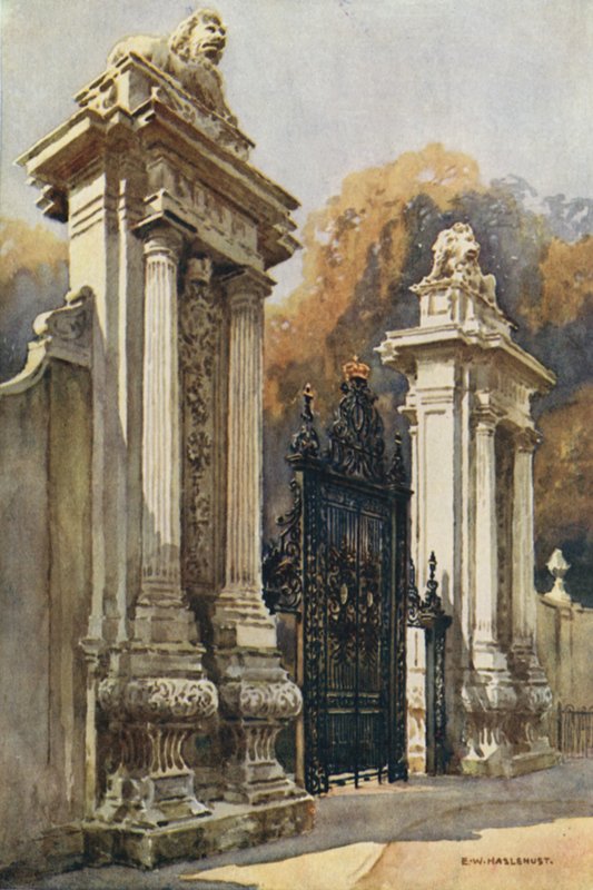 Lejonporten (färg litho) av Ernest William Haslehust
