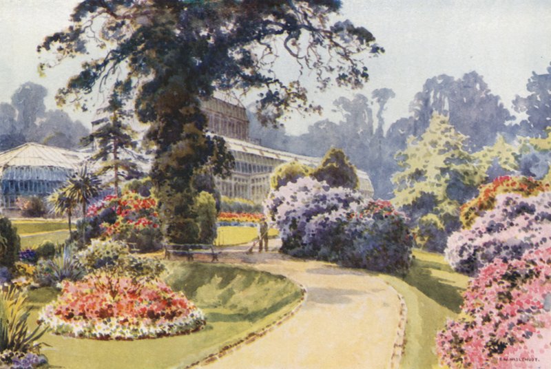 The Winter Gardens, Bournemouth (färg litho) av Ernest William Haslehust