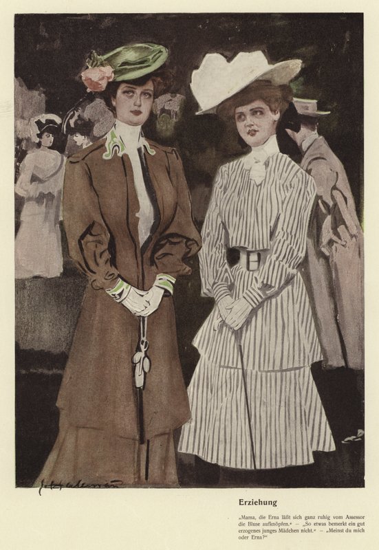 Uppfostran (färg litho) av Ernst (after) Heilemann