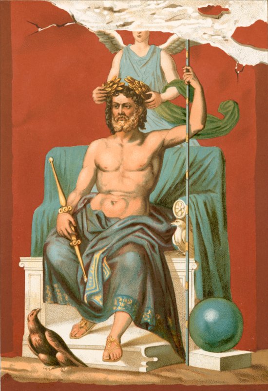Zeus krönt av seger av Etienne Antoine Eugene Ronjat