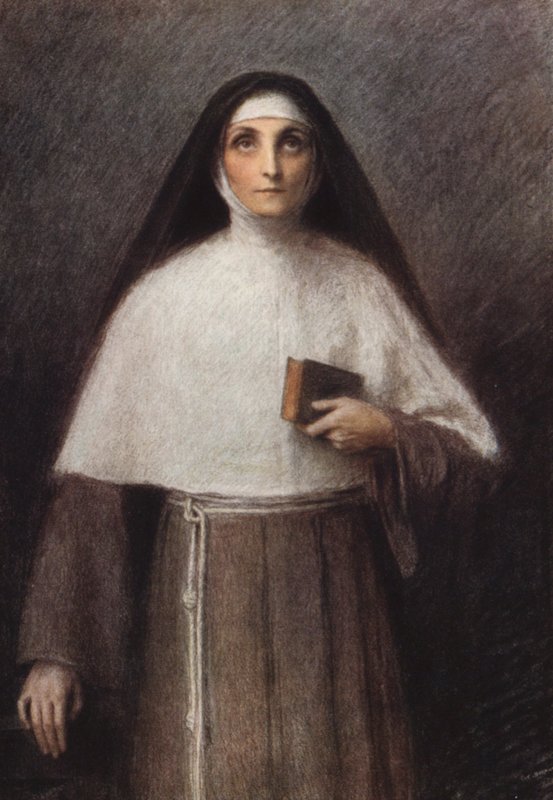 St Clare (färglitografi) av Eugene (after) Burnand