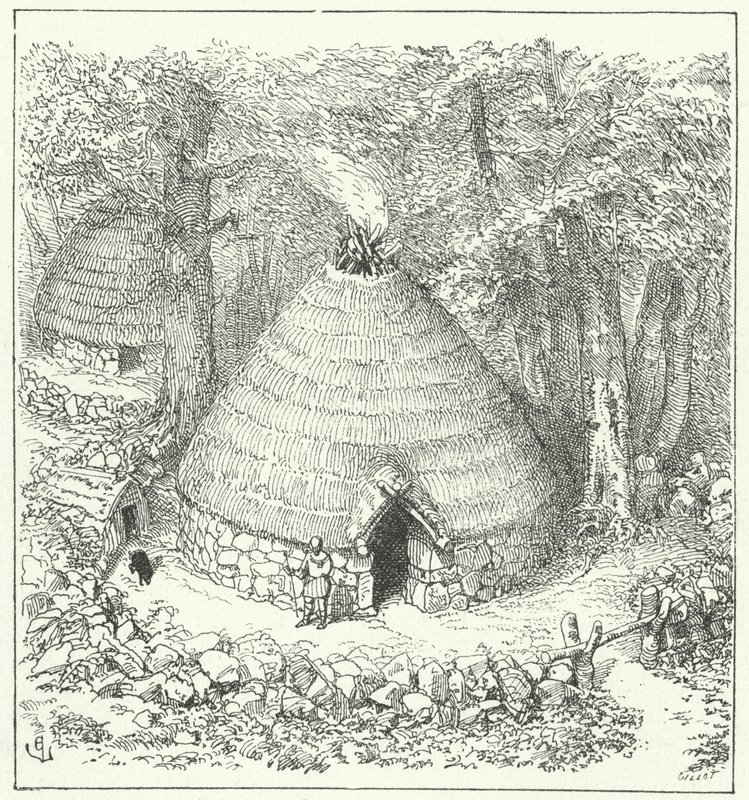 Forntida Pelasgian hydda av Eugene Emmanuel after Viollet le Duc