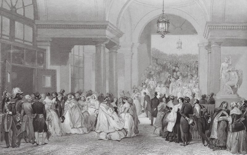 Lämnar operan (gravyr) av Eugene Louis (after) Lami