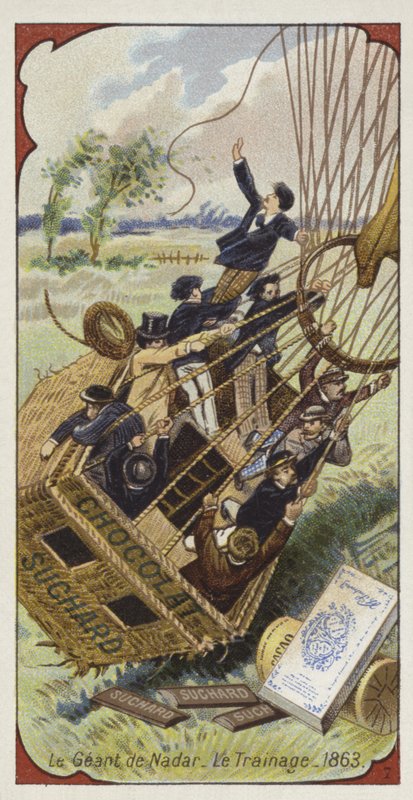 Nadars ballong Geant släpar sin korg längs marken, 1863 av European School