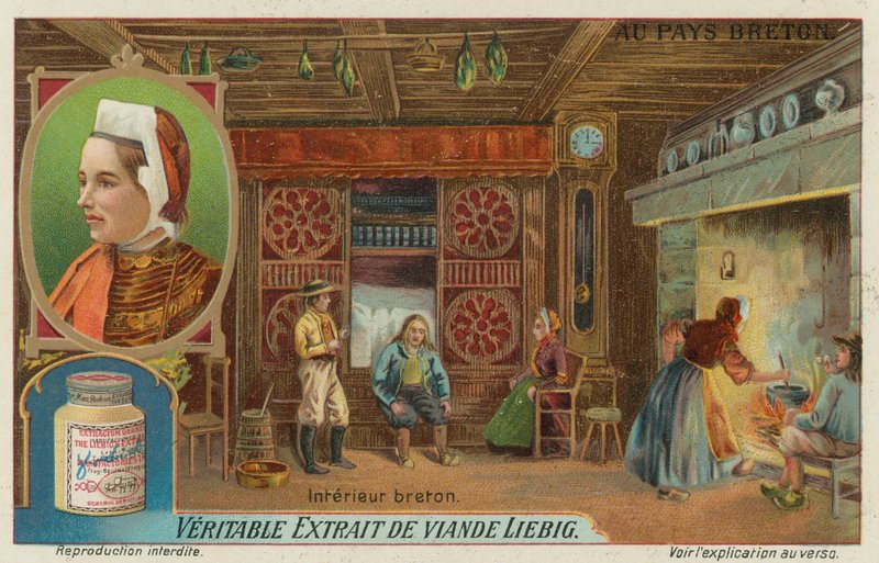 Ett bretonskt hus (chromolitho) av European School