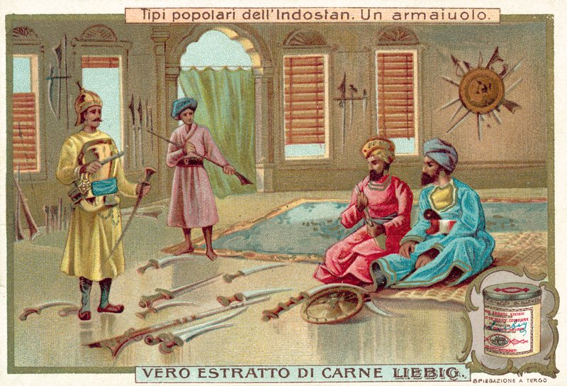 En vapensmed (chromolitho) av European School
